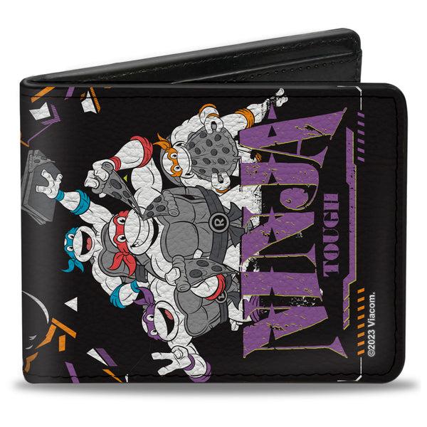 Buckle-Down Bi-Fold Wallet - Teenage Mutant Ninja Turtles NINJA TOUGH Group Pose and Enemies Black/Multi Color