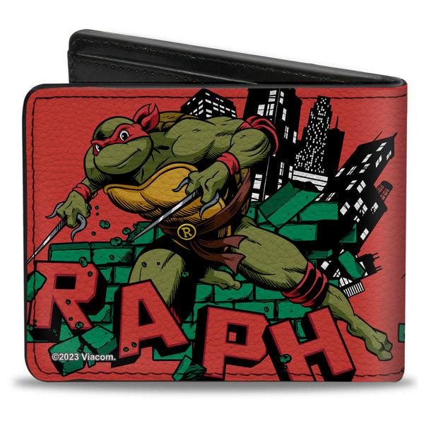 Buckle-Down Bi-Fold Wallet - Teenage Mutant Ninja Turtles RAPH Action Pose Red