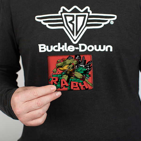 Buckle-Down Bi-Fold Wallet - Teenage Mutant Ninja Turtles RAPH Action Pose Red