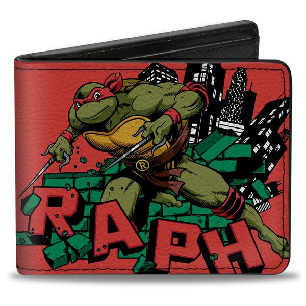 Buckle-Down Bi-Fold Wallet - Teenage Mutant Ninja Turtles RAPH Action Pose Red