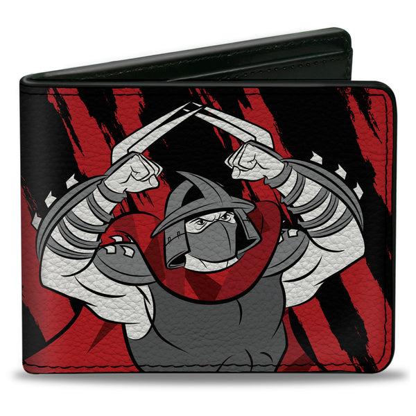 Buckle-Down Bi-Fold Wallet - Teenage Mutant Ninja Turtles Shredder STAY SHARP Pose Black/Red