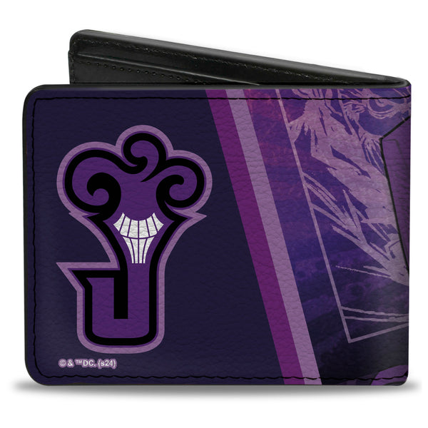Buckle-Down Bi-Fold Wallet - The Joker Hammer Pose And Logo Purples