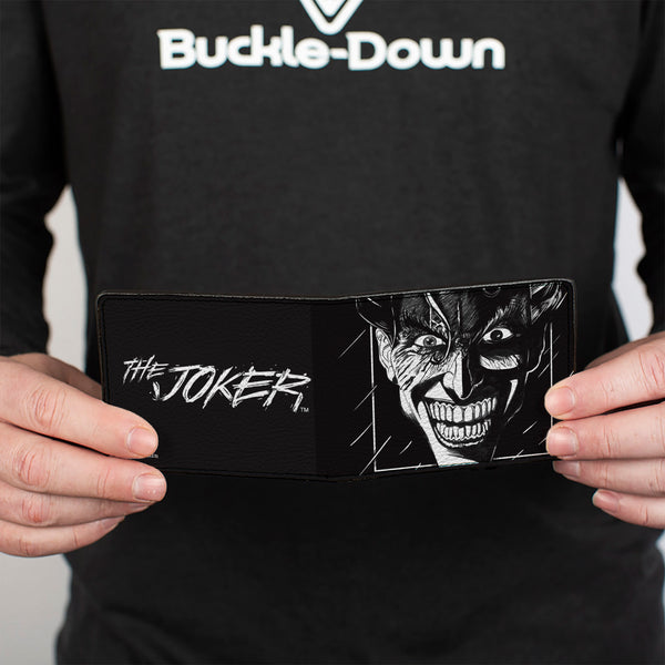 Buckle-Down Bi-Fold Wallet - THE JOKER Smiling Face Sketch Black/White