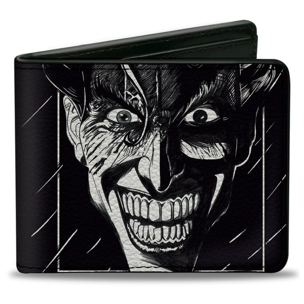 Buckle-Down Bi-Fold Wallet - THE JOKER Smiling Face Sketch Black/White