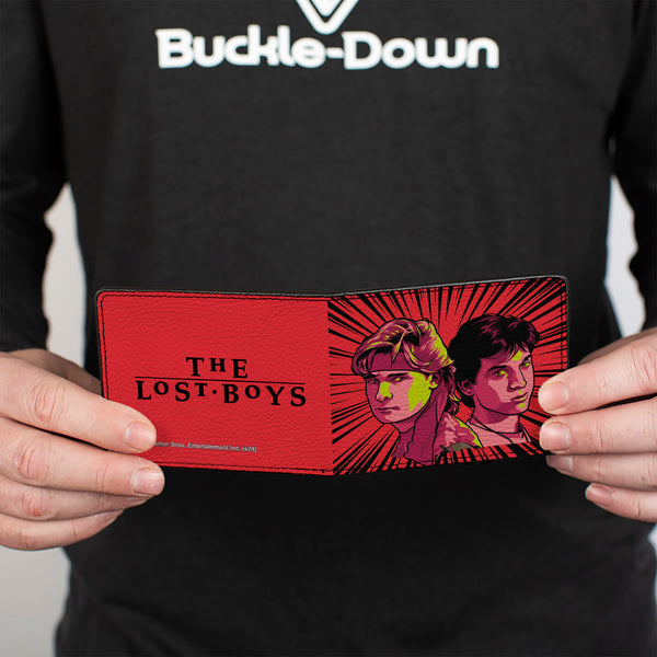 Buckle-Down Bi-Fold Wallet - The Lost Boys Frog Brothers Rays Pose Black/Reds