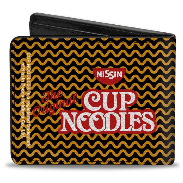 Buckle-Down Bi-Fold Wallet - THE ORIGINAL CUP NOODLES Logo Noodle Wave White Orange Red