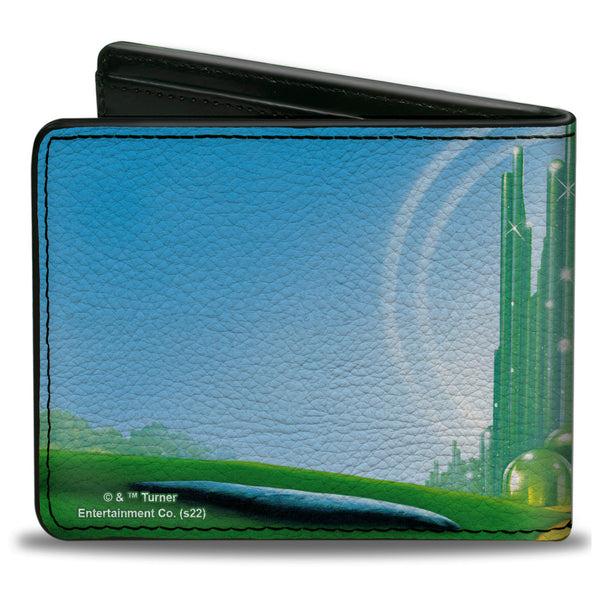 Buckle-Down Bi-Fold Wallet - The Wizard Of Oz Emerald City Scene Blues/Greens