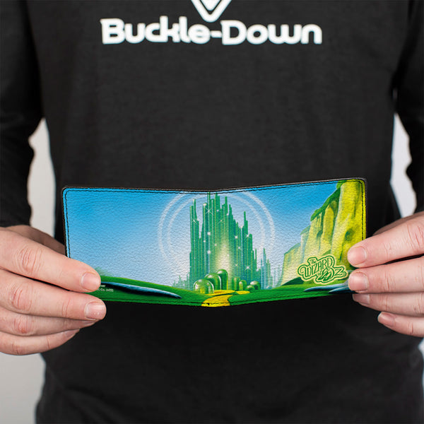 Buckle-Down Bi-Fold Wallet - The Wizard Of Oz Emerald City Scene Blues/Greens