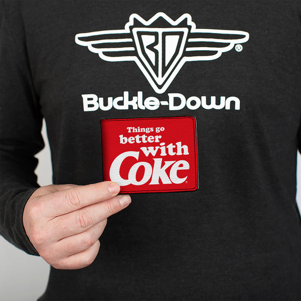 Buckle-Down Bi-Fold Wallet - THINGS GO BETTER WITH COKE Logo Red/White