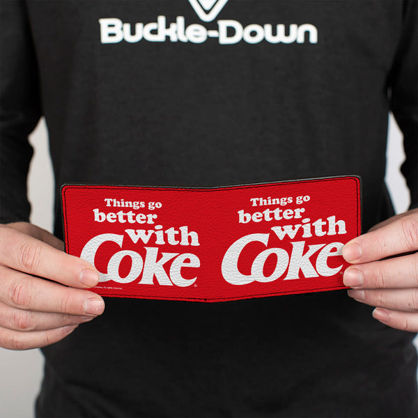 Buckle-Down Bi-Fold Wallet - THINGS GO BETTER WITH COKE Logo Red/White