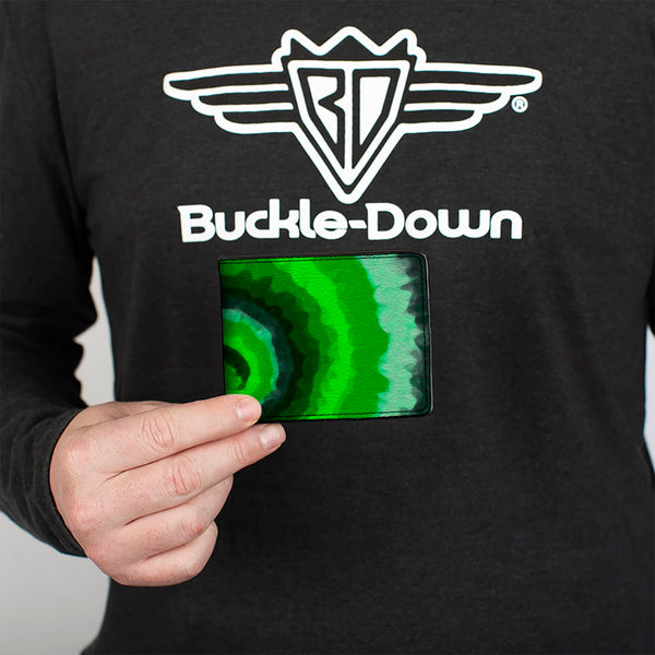Buckle-Down Bi-Fold Wallet - Tie Dye Swirl Green Blue Purple