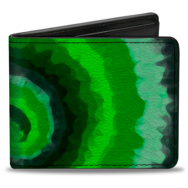 Buckle-Down Bi-Fold Wallet - Tie Dye Swirl Green Blue Purple