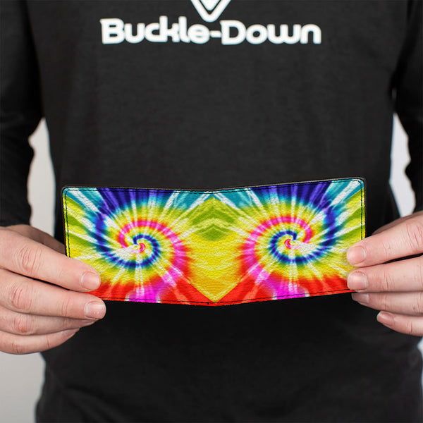 Buckle-Down Bi-Fold Wallet - Tie Dye Swirl Multi Color White