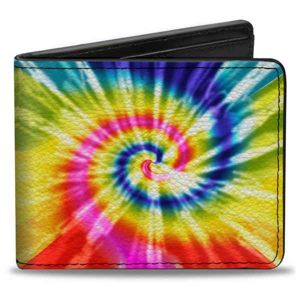 Buckle-Down Bi-Fold Wallet - Tie Dye Swirl Multi Color White