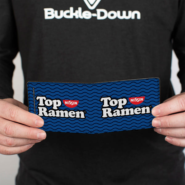 Buckle-Down Bi-Fold Wallet - TOP RAMEN Noodle Wave Blue Black White