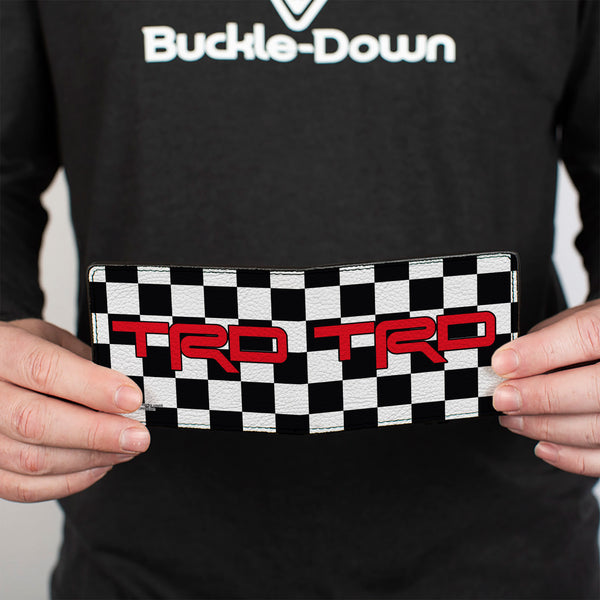 Buckle-Down Bi-Fold Wallet - Toyota Racing Development TRD Logo Checker Black/White/Red