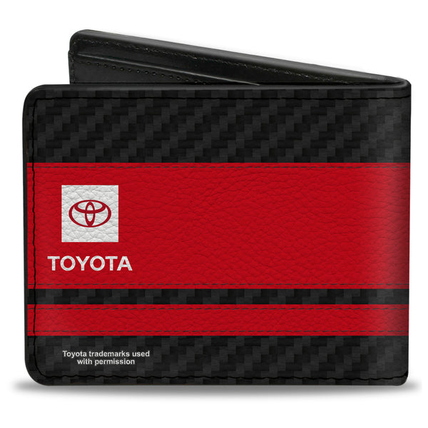 Buckle-Down Bi-Fold Wallet - Toyota TRD Logos Stripe Black/Red/Black/White
