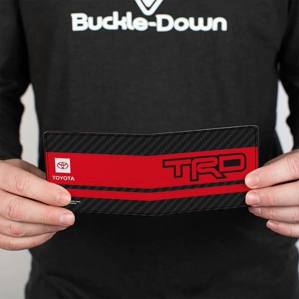Buckle-Down Bi-Fold Wallet - Toyota TRD Logos Stripe Black/Red/Black/White