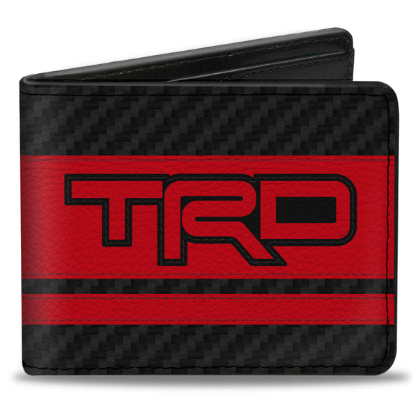 Buckle-Down Bi-Fold Wallet - Toyota TRD Logos Stripe Black/Red/Black/White