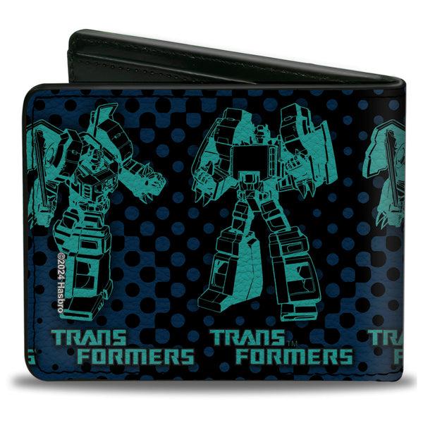 Buckle-Down Bi-Fold Wallet - TRANSFORMERS Grimlock Poses Halftone Black/Blues