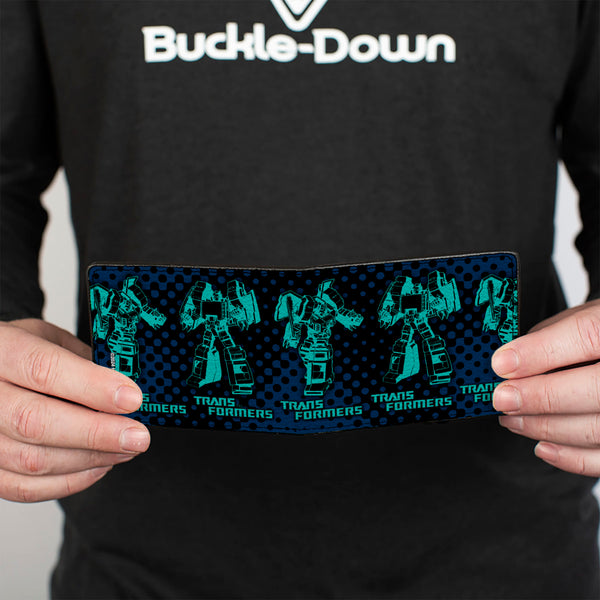 Buckle-Down Bi-Fold Wallet - TRANSFORMERS Grimlock Poses Halftone Black/Blues