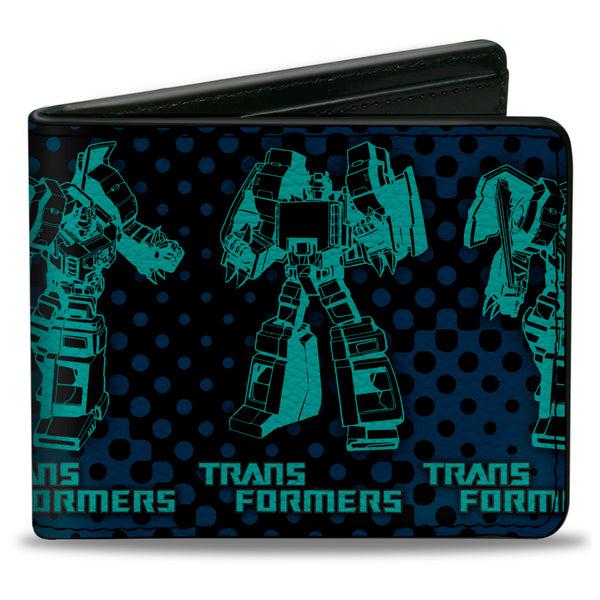 Buckle-Down Bi-Fold Wallet - TRANSFORMERS Grimlock Poses Halftone Black/Blues