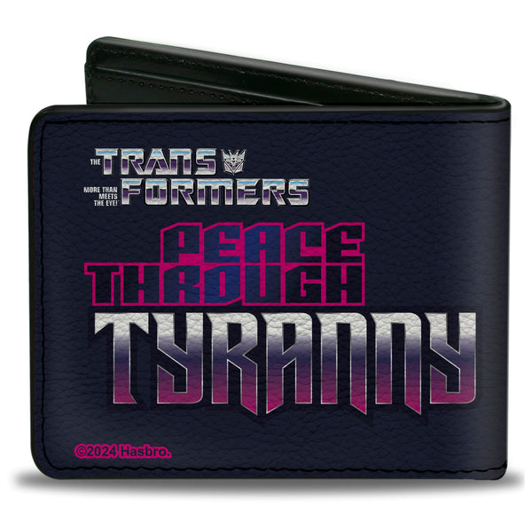 Buckle-Down Bi-Fold Wallet - Transformers Megatron PEACE THROUGH TYRANNY Pose Black/Magenta
