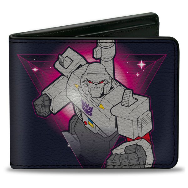 Buckle-Down Bi-Fold Wallet - Transformers Megatron PEACE THROUGH TYRANNY Pose Black/Magenta