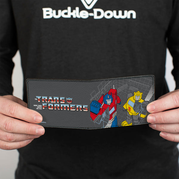 Buckle-Down Bi-Fold Wallet - TRANSFORMERS Optimus Prime And Bumblebee BUILT FOR GREATNESS Pose Grays