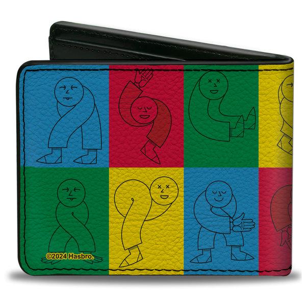 Buckle-Down Bi-Fold Wallet - Twister Character Pose Blocks Multi Color