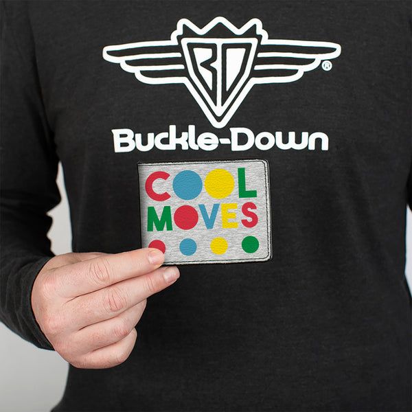 Buckle-Down Bi-Fold Wallet - Twister COOL MOVES Circle Spots Gray/Multi Color