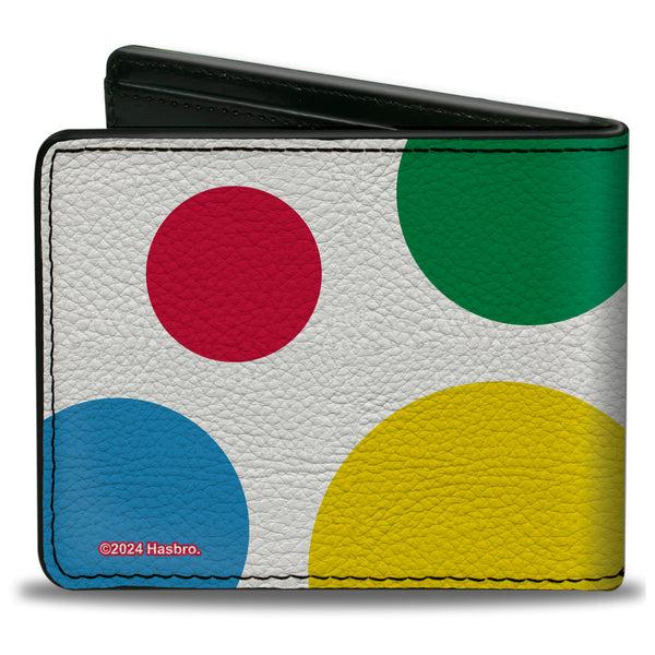 Buckle-Down Bi-Fold Wallet - TWISTER RISKER Circle Spots White/Multi Color