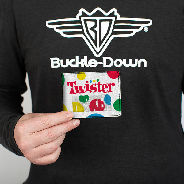 Buckle-Down Bi-Fold Wallet - TWISTER RISKER Circle Spots White/Multi Color