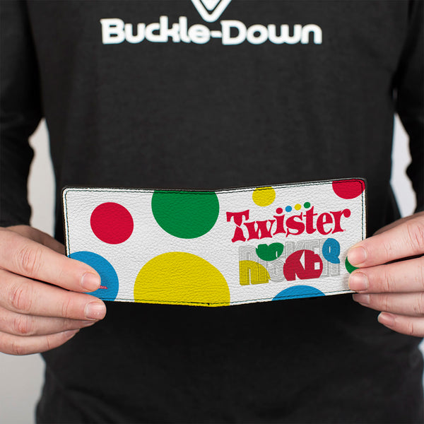 Buckle-Down Bi-Fold Wallet - TWISTER RISKER Circle Spots White/Multi Color