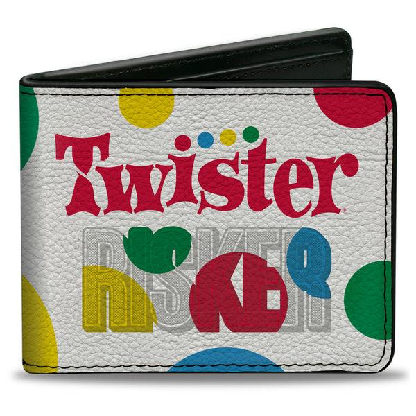 Buckle-Down Bi-Fold Wallet - TWISTER RISKER Circle Spots White/Multi Color