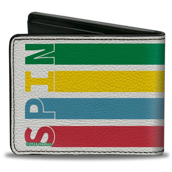 Buckle-Down Bi-Fold Wallet - Twister SPIN Stripe Spinner White/Multi Color