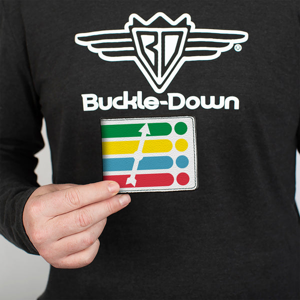 Buckle-Down Bi-Fold Wallet - Twister SPIN Stripe Spinner White/Multi Color