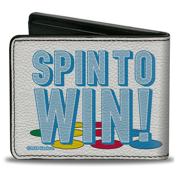 Buckle-Down Bi-Fold Wallet - Twister SPIN TO WIN Group Pose White/Blues/Multi Color