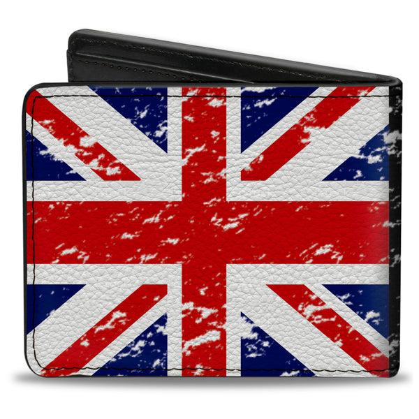 Buckle-Down Bi-Fold Wallet - United Kingdom Flags Weathered