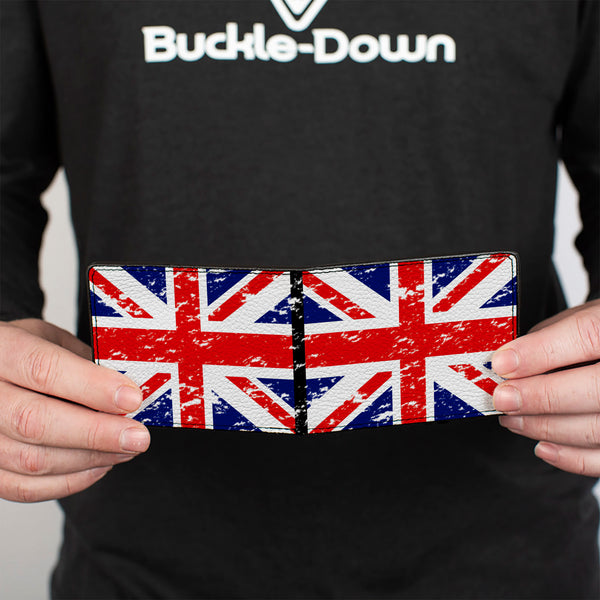 Buckle-Down Bi-Fold Wallet - United Kingdom Flags Weathered
