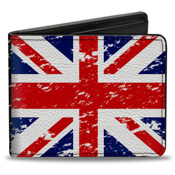 Buckle-Down Bi-Fold Wallet - United Kingdom Flags Weathered