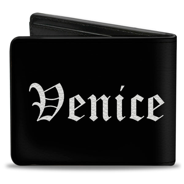 Buckle-Down Bi-Fold Wallet - VENICE Old English Black White