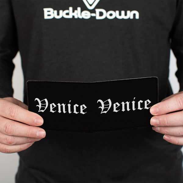 Buckle-Down Bi-Fold Wallet - VENICE Old English Black White