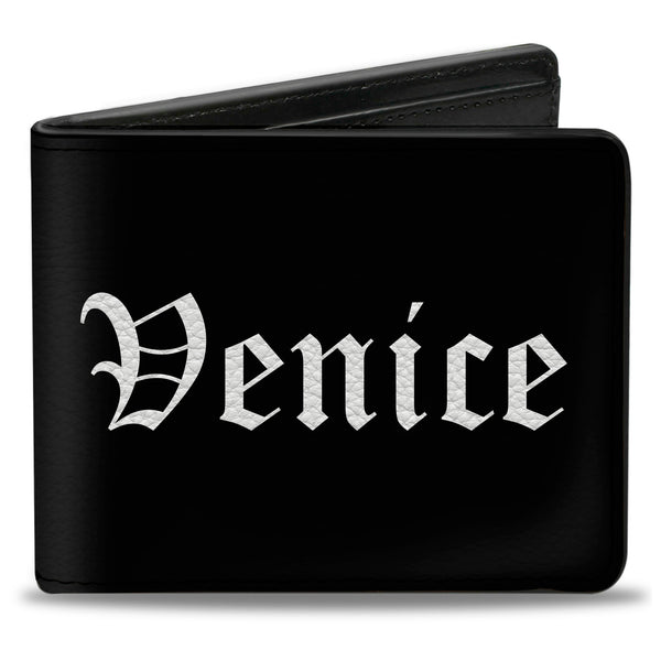 Buckle-Down Bi-Fold Wallet - VENICE Old English Black White