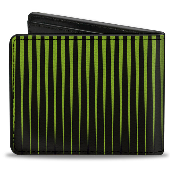 Buckle-Down Bi-Fold Wallet - Vertical Stripes Transition Black Yellow