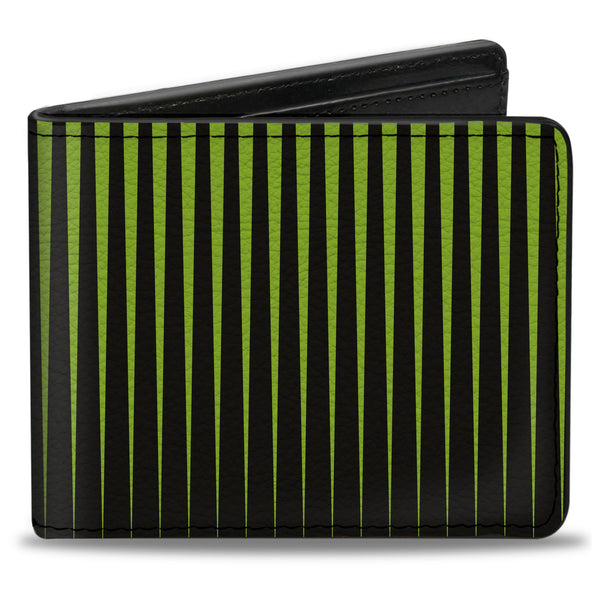 Buckle-Down Bi-Fold Wallet - Vertical Stripes Transition Black Yellow