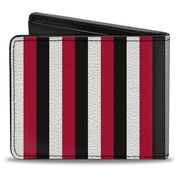 Buckle-Down Bi-Fold Wallet - Vertical Stripes3 Black Red White