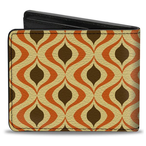 Buckle-Down Bi-Fold Wallet - Wallpaper1 Ogee Tan Orange Brown