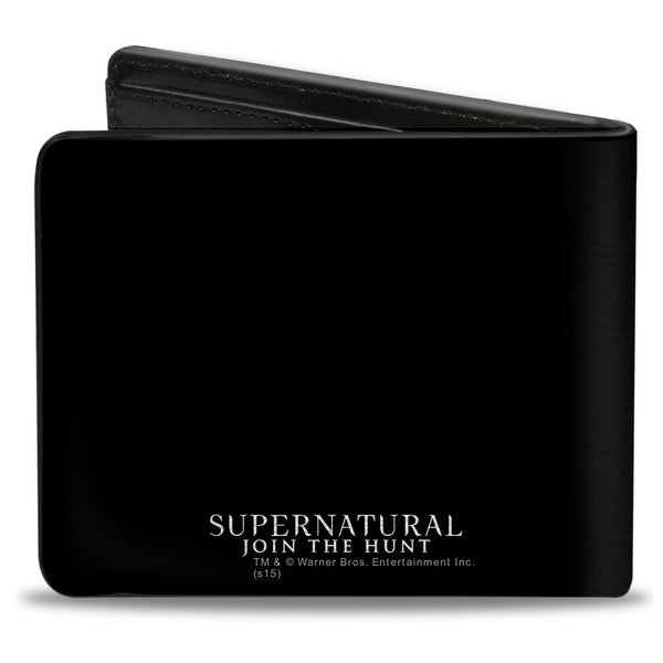 Buckle-Down Bi-Fold Wallet - Winchster Pentagram SAVING PEOPLE HUNTING THINGS-THE FAMILY BUSINESS + Logo Black White