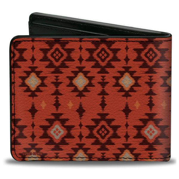 Buckle-Down Bi-Fold Wallet - Yellowstone Dutton Ranch EST 1886 And Native American Pattern Multi Color/Beige